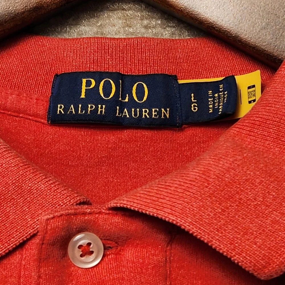 Polo Ralph Lauren Polo Shirt Mens Large Red Short Sleeve Pony Logo Cotton